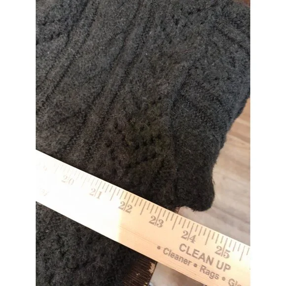 Anthropologie Pointelle Cardigan Sz Small Boho Oversized Cable-Knit Slouchy Blk - Picture 11 of 11